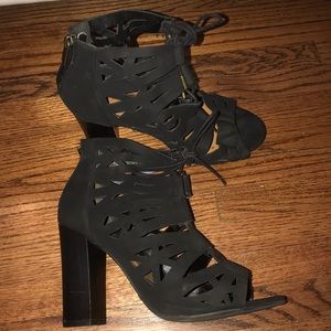 Black lace 3 inch heels